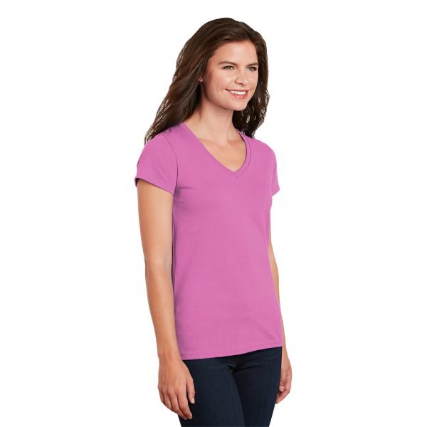 Gildan® Ladies Heavy Cotton™ 100% Cotton V-Neck T-Shirt- 5V00L - Image 3