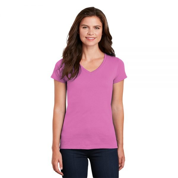 Gildan® Ladies Heavy Cotton™ 100% Cotton V-Neck T-Shirt- 5V00L - Image 5