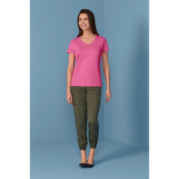 Gildan® Ladies Heavy Cotton™ 100% Cotton V-Neck T-Shirt- 5V00L - Image 6